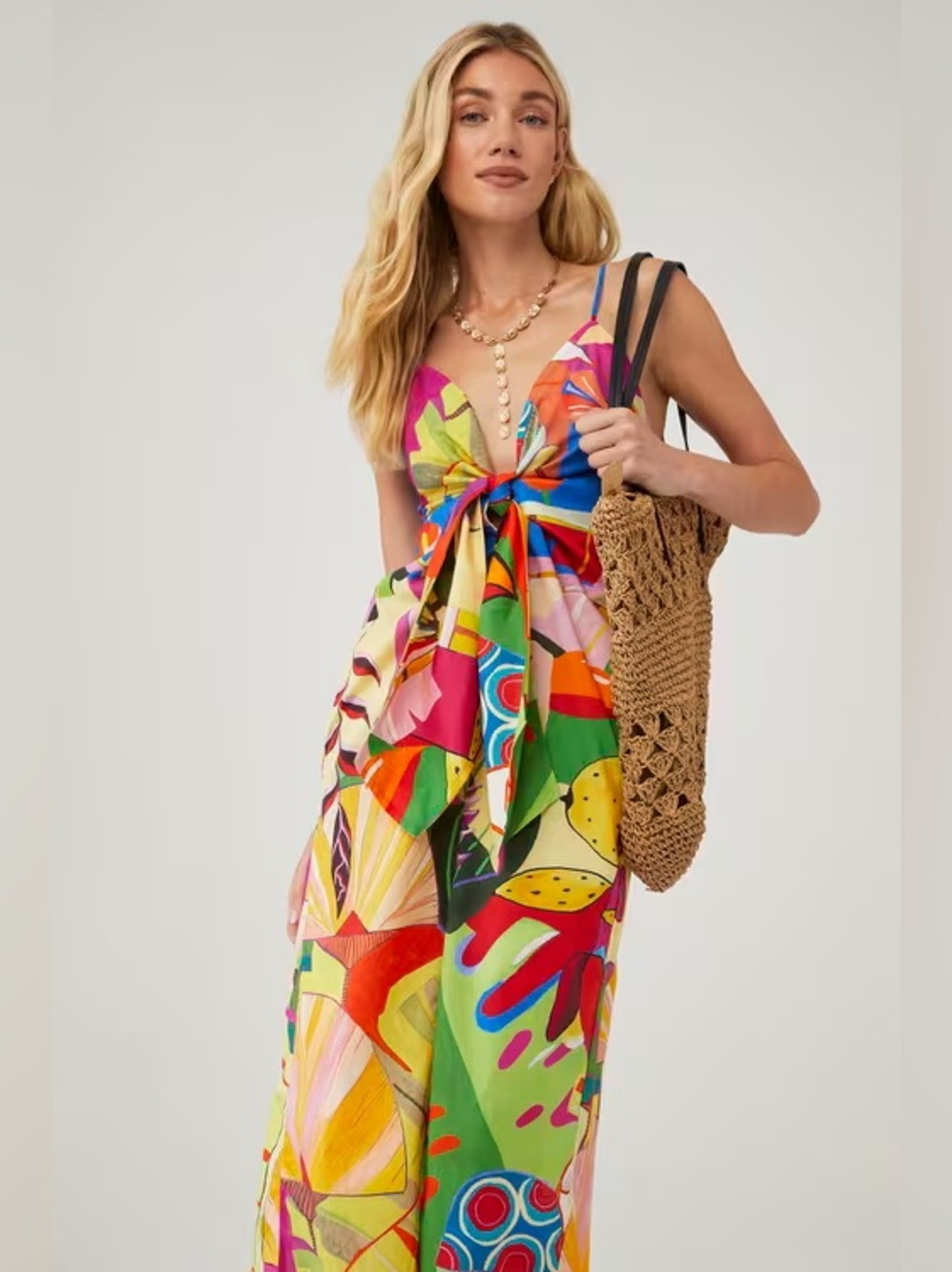 Farm Rio: Tropical Painting Multicolor woven
Dress